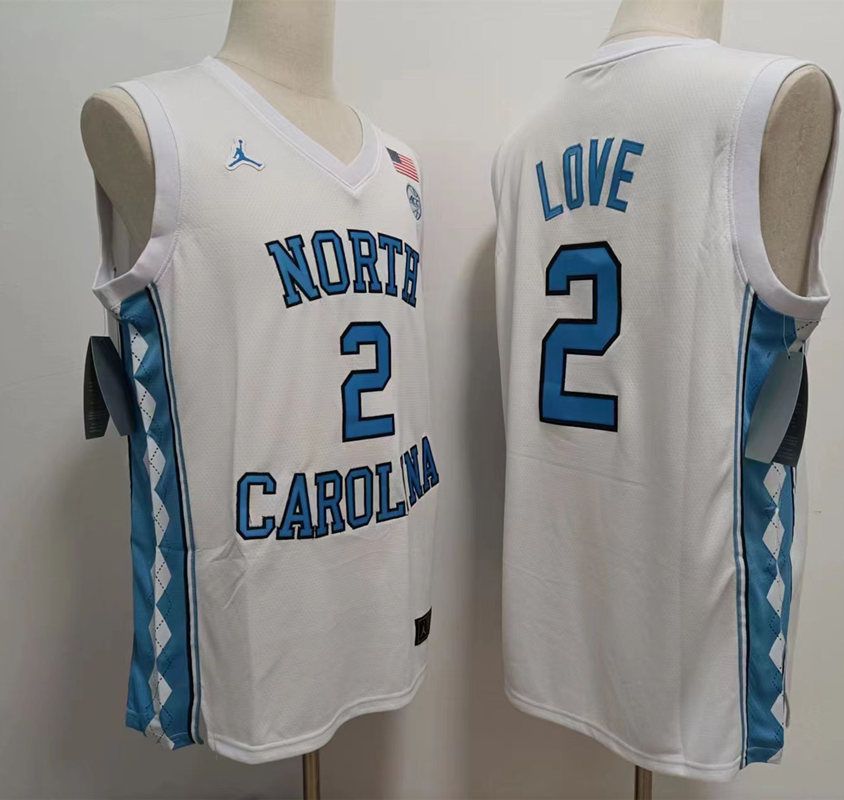 Men North Carolina Tar Heels #2 Love White 2025 NCAA Jersey-0